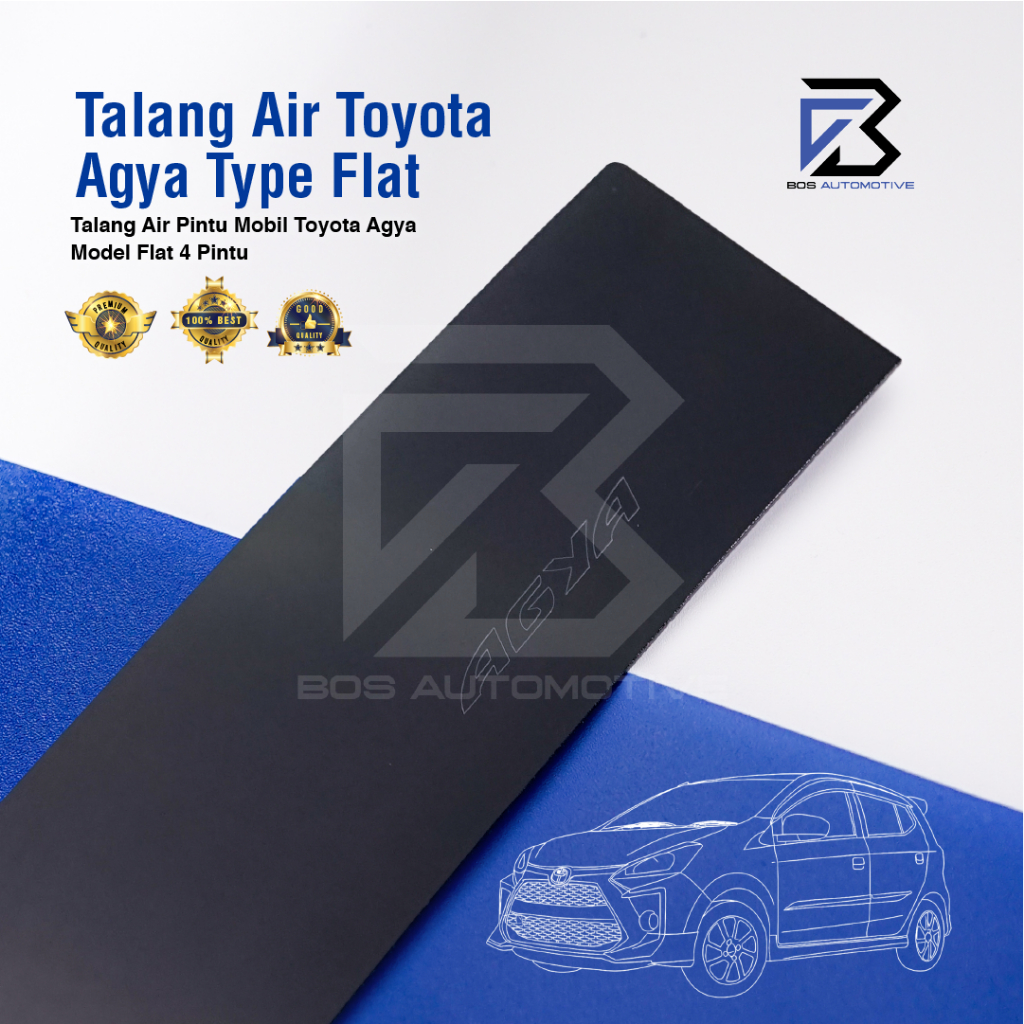 Talang Air Pintu Mobil Toyota Agya 2013 - 2020 Model Flat Rata 4 Pintu