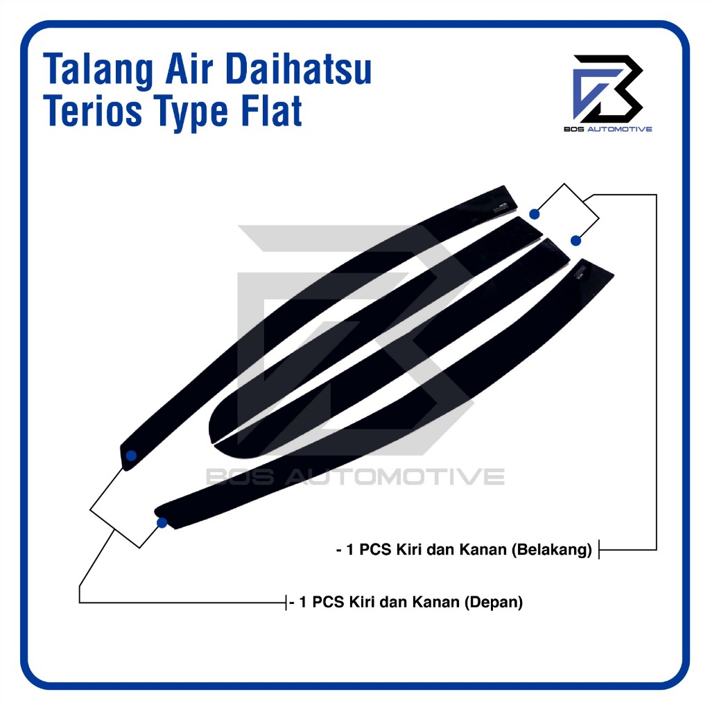 Talang Air Pintu Mobil Daihatsu All New Terios 2017 - 2022 Model Flat Rata 4 Pintu - foto-produk-4