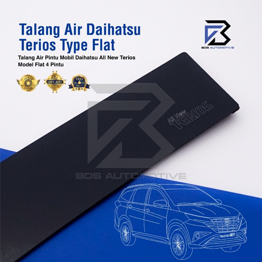 Talang Air Pintu Mobil Daihatsu All New Terios 2017 - 2022 Model Flat Rata 4 Pintu