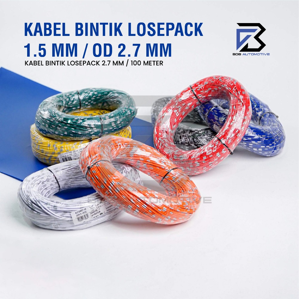 Kabel Bintik AVSS 1.5MM x 100M Kabel Otomotif Body Mobil Motor Serabut Tembaga (Plastik) - foto-produk-4