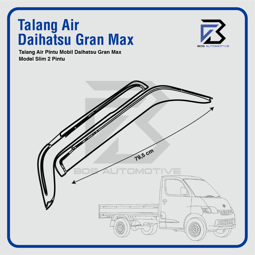 Talang Air Pintu Mobil Daihatsu Gran Max 2007 â€“ 2023 Model Slim 2 Pintu - foto-produk-2