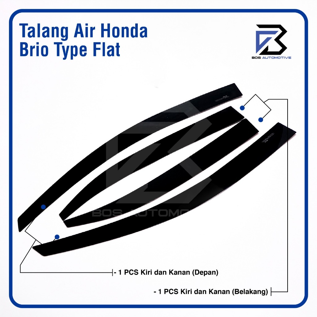 Talang Air Pintu Mobil Honda All New Brio 2018 - 2024 Model Flat Rata 4 Pintu - foto-produk-4