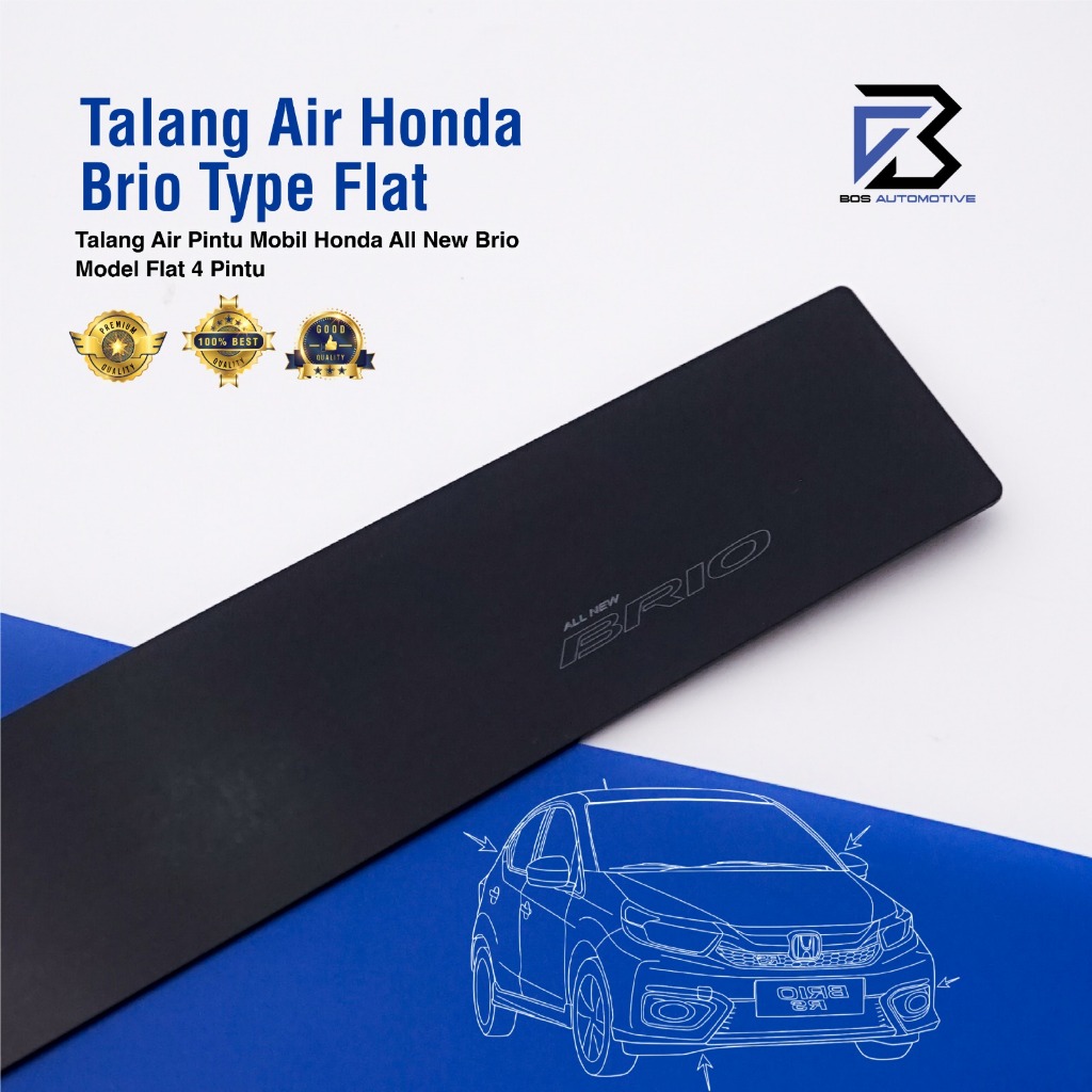 Talang Air Pintu Mobil Honda All New Brio 2018 - 2024 Model Flat Rata 4 Pintu