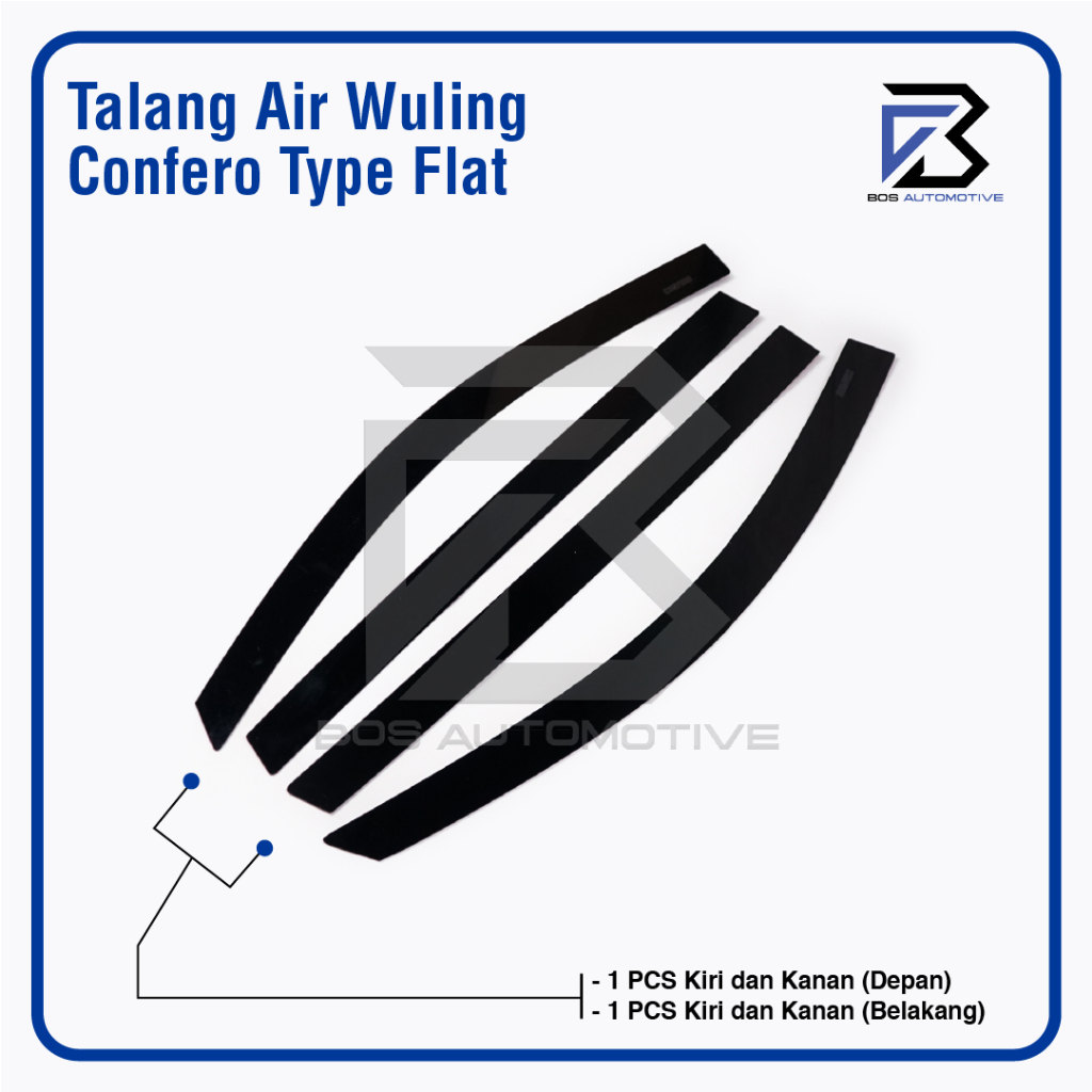 Talang Air Pintu Mobil Wuling Confero 2017 â€“ 2022 Model Flat Rata 4 Pintu - foto-produk-4