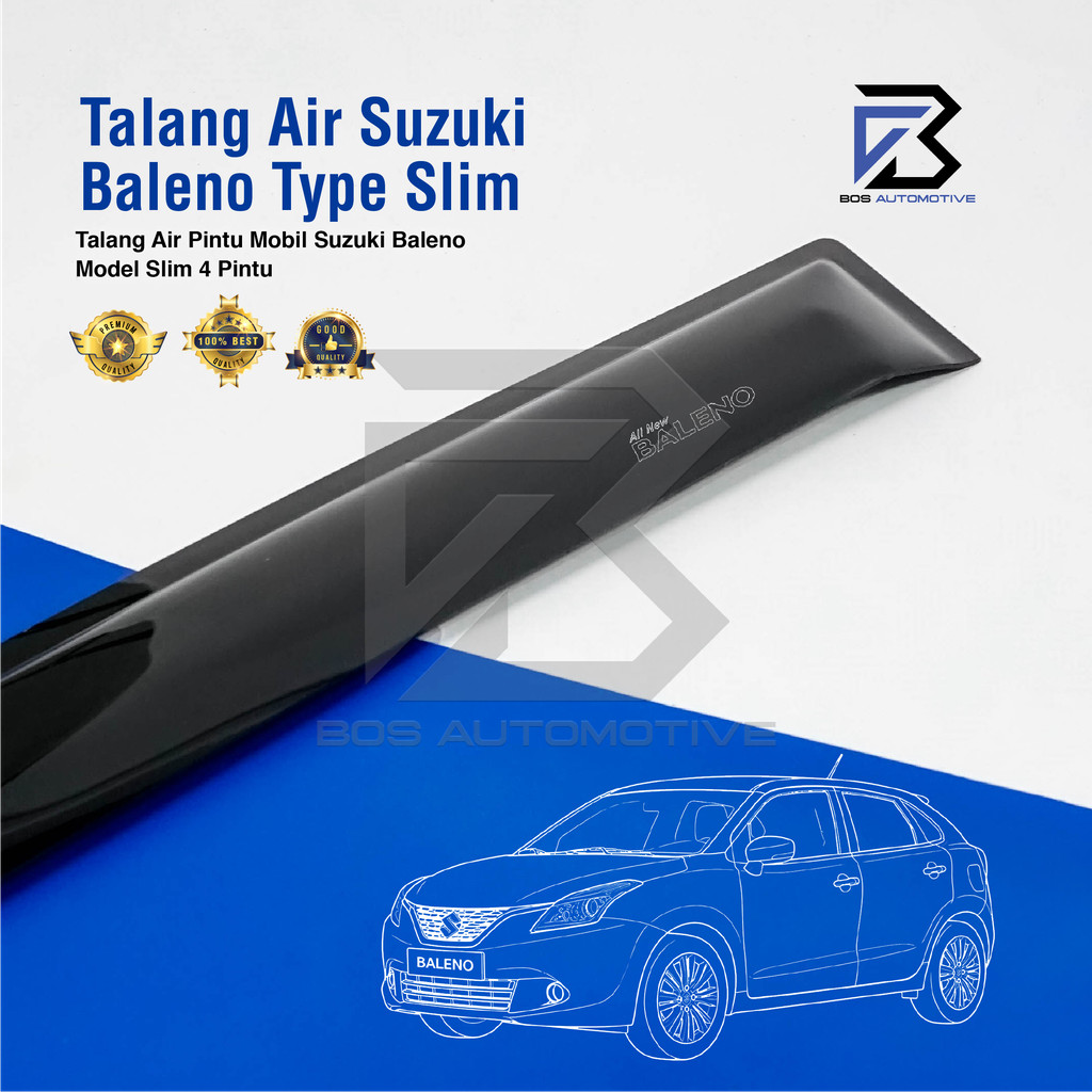 Talang Air Pintu Mobil Suzuki All New Baleno 2017 â€“ 2021 Model Slim 4 Pintu
