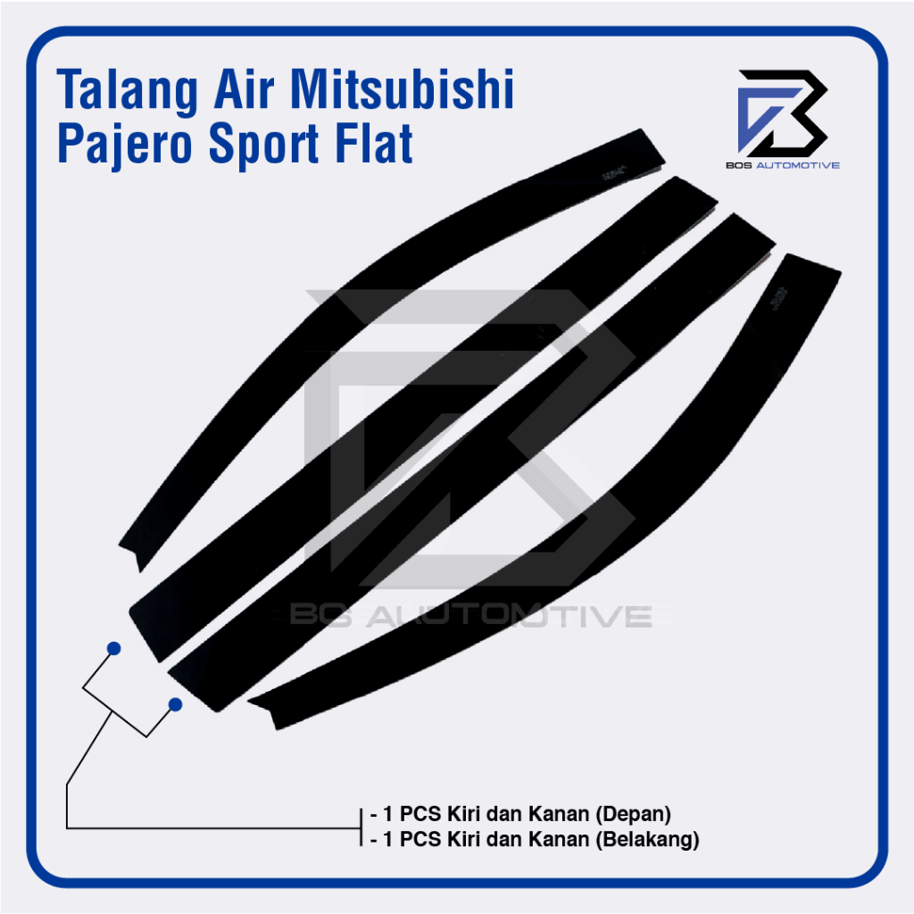 Talang Air Pintu Mobil Mitsubishi Pajero Sport 2008 â€“ 2014 Model Flat Rata 4 Pintu - foto-produk-4