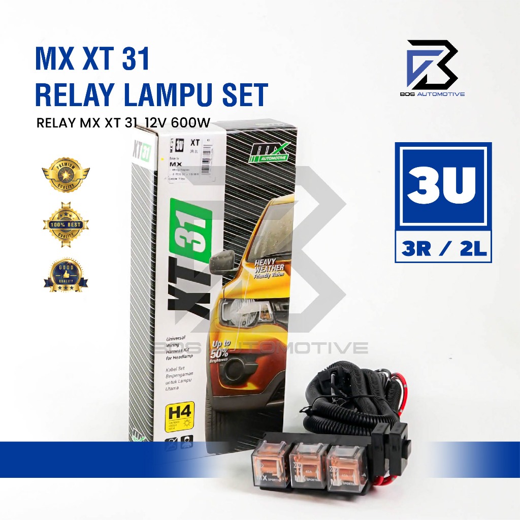 [MX] Kabel Relay Set Lampu H4 Mobil XT SERIES 3 Relay 12v Untuk 2 Lampu Utama Mobil Universal - foto-variasi-2
