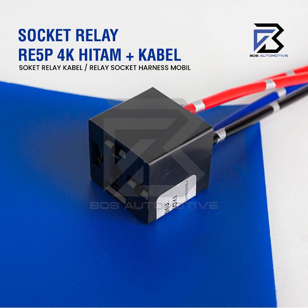 Socket Cable Relay RE5P / Soket Kabel Rumah Relay Kaki 4 Pin Untuk Klakson & Lampu (4 Kabel) - foto-produk-1