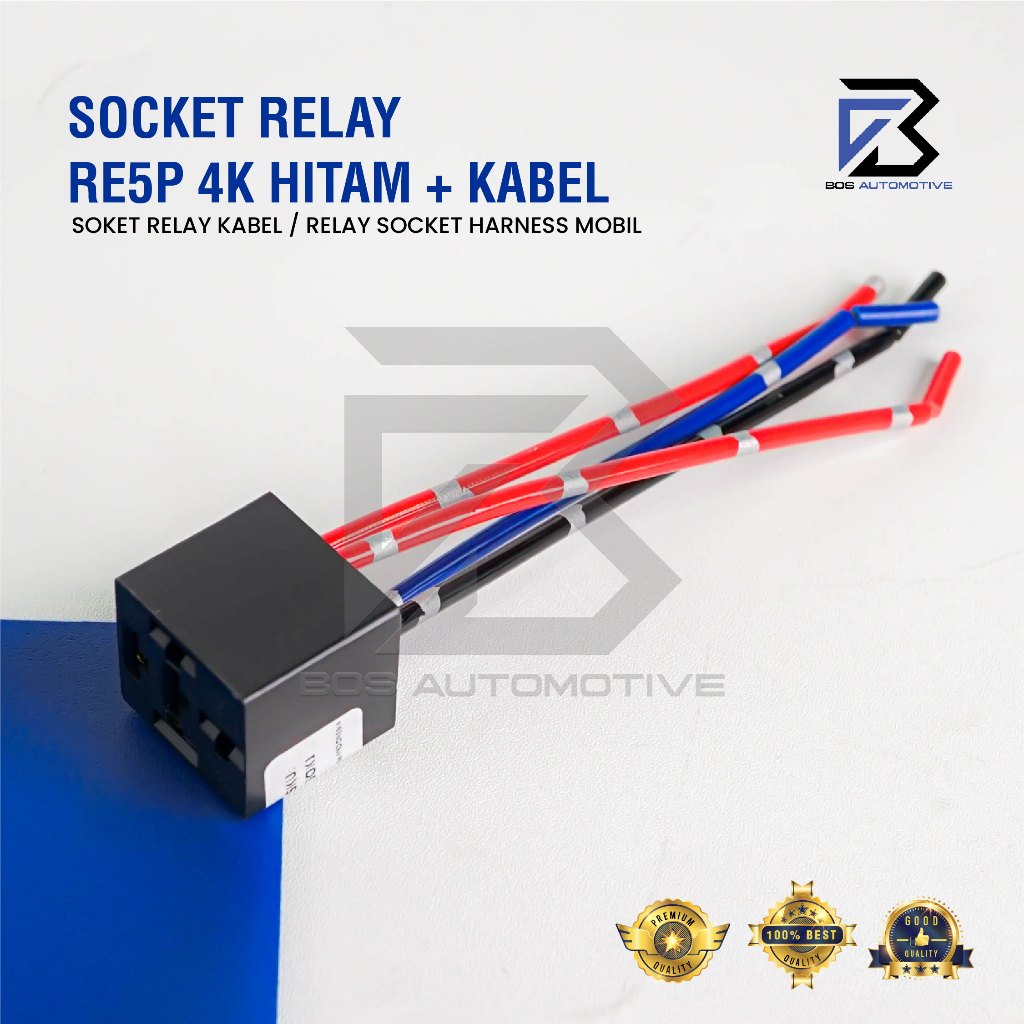 Socket Cable Relay RE5P / Soket Kabel Rumah Relay Kaki 4 Pin Untuk Klakson & Lampu (4 Kabel) - foto-variasi-1