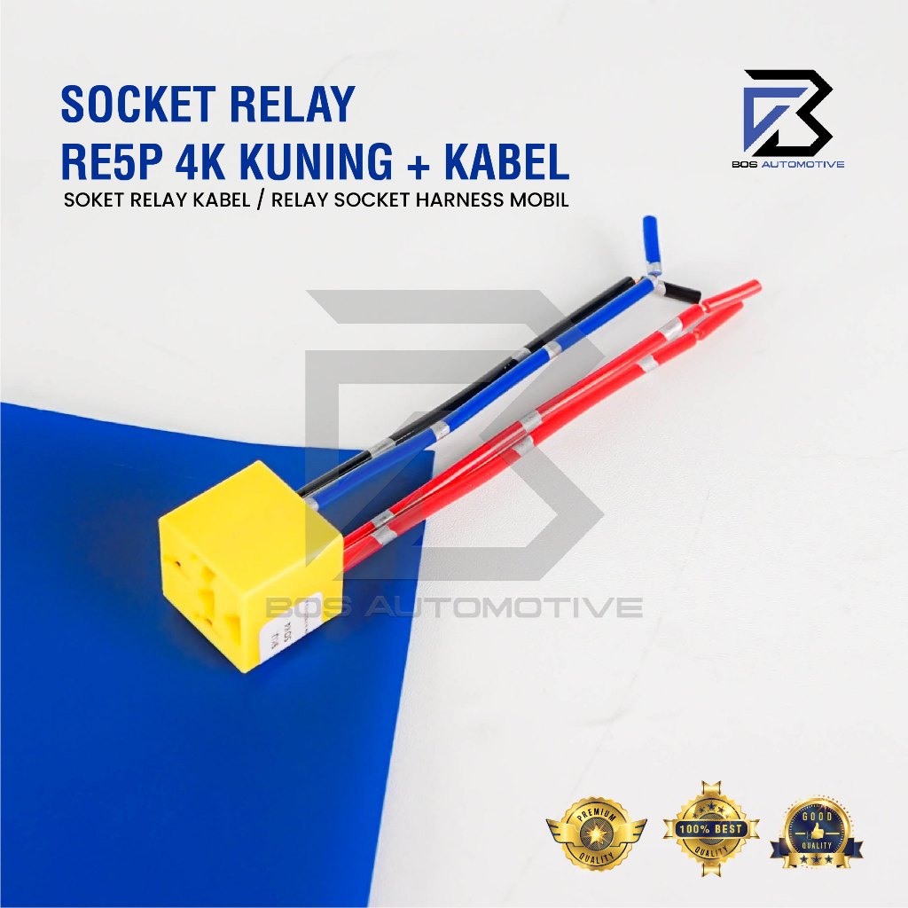 Socket Cable Relay RE5P / Soket Kabel Rumah Relay Kaki 4 Pin Untuk Klakson & Lampu (4 Kabel) - foto-variasi-2