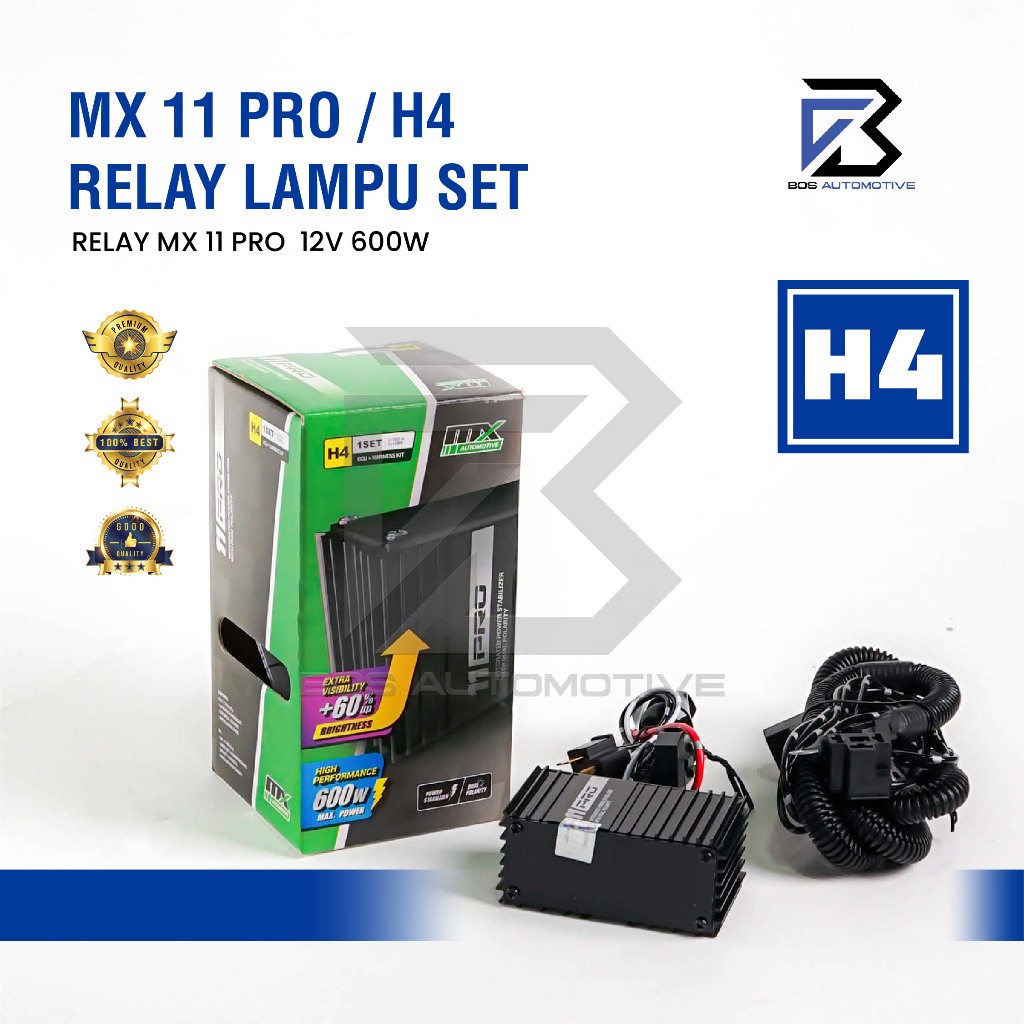 [MX] Kabel Relay Set Lampu H4 Mobil MX 11 PRO - MX11 Professional Untuk 2 Lampu Utama Mobil 12v Universal
