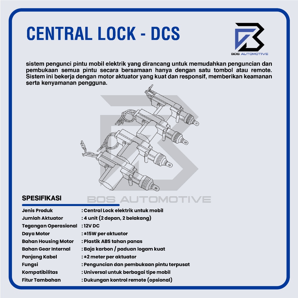 Central Lock Mobil DCS OKL Untuk 4 Pintu Pengunci Otomatis Pintu Mobil Universal - foto-produk-2