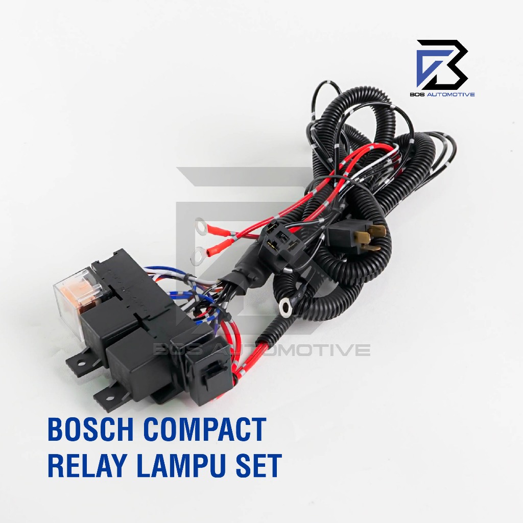 [COMPACT] Kabel Relay Set Lampu H4 Mobil BOSCH FB2 - 3 Relay 12v Untuk 2 Lampu Utama Mobil Universal - foto-produk-1