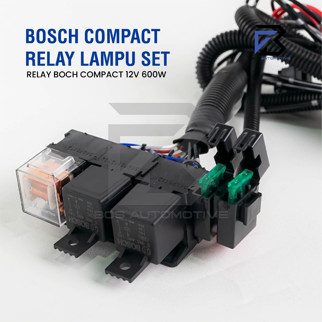 [COMPACT] Kabel Relay Set Lampu H4 Mobil BOSCH FB2 - 3 Relay 12v Untuk 2 Lampu Utama Mobil Universal - foto-produk-4