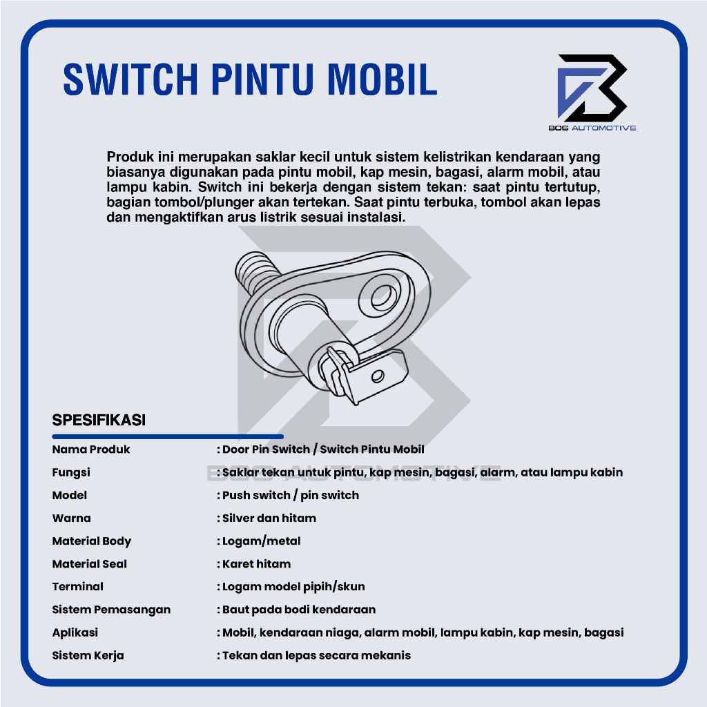 SWITCH PINTU POTONG / SAKLAR PINTU POTONG UNTUK MOBIL HITAM UNIVERSAL - foto-produk-2