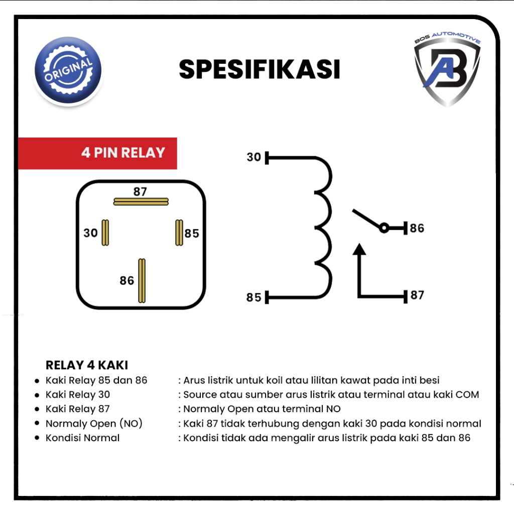 Relay MX Transparan Kaki 4 Pin 12V 40 Ampere Untuk Klakson Lampu Mobil Motor Original - foto-produk-2