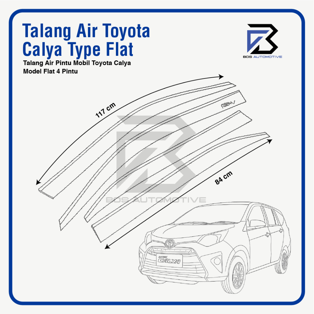 Talang Air Pintu Mobil Toyota Calya 2016 â€“ 2021 Model Flat Rata 4 Pintu - foto-produk-2