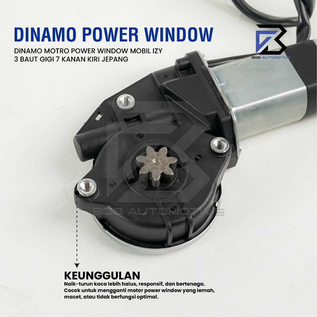 IZY Dinamo Motor Power Window Mobil 3 Baut Kanan Gigi 7 Japan Universal - foto-produk-3