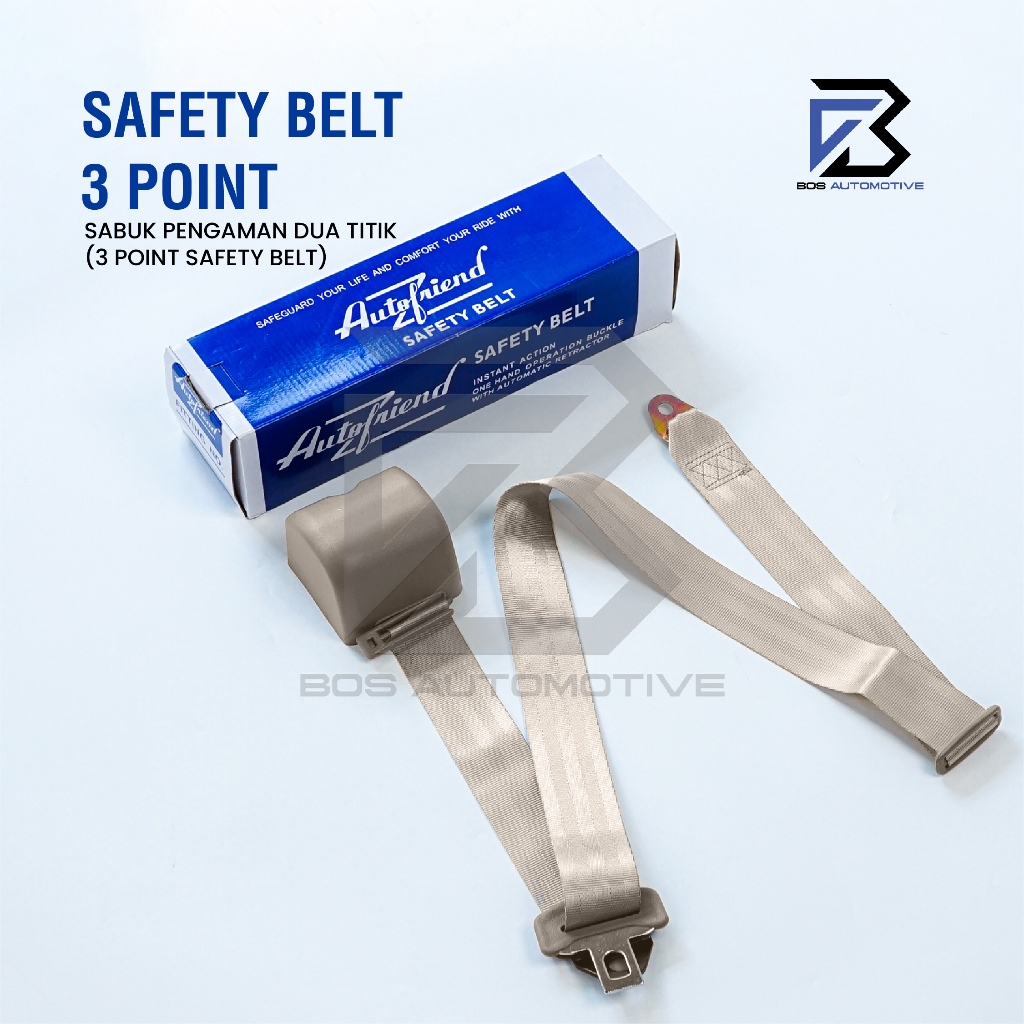 Sabuk Pengaman Mobil Safety Belt Otomatis Seat Belt Lubang 3 Point Mobil Universal - foto-produk-3