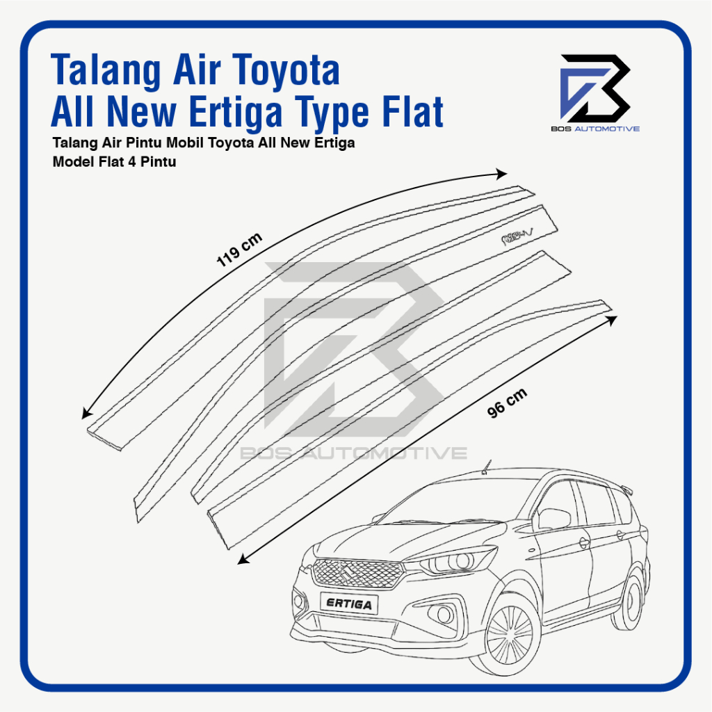 Talang Air Pintu Mobil Suzuki All New Ertiga 2017 â€“ 2022 Model Flat Rata 4 Pintu - foto-produk-2