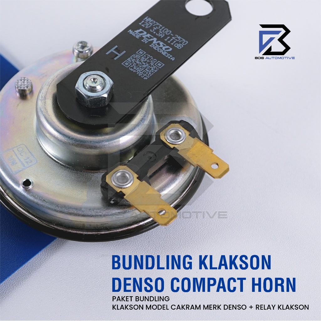 Klakson Keong Mobil Motor DENSO Disc Standard dengan Kabel Relay Set Klakson 12v - foto-produk-1