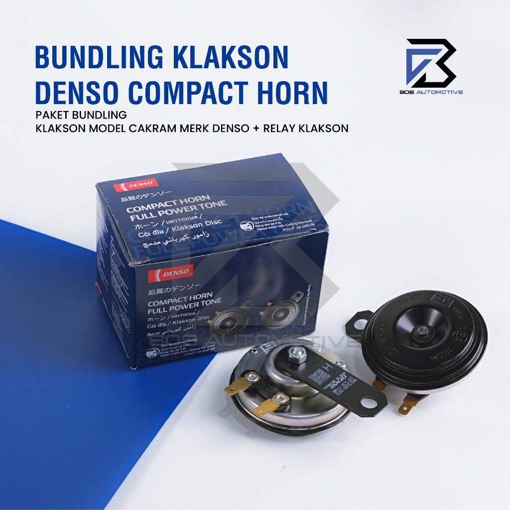 Klakson Keong Mobil Motor DENSO Disc Standard dengan Kabel Relay Set Klakson 12v - foto-produk-4