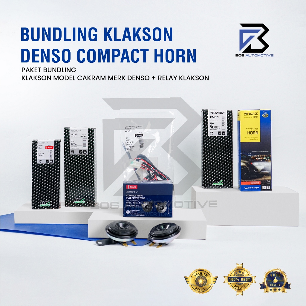 Klakson Keong Mobil Motor DENSO Disc Standard dengan Kabel Relay Set Klakson 12v