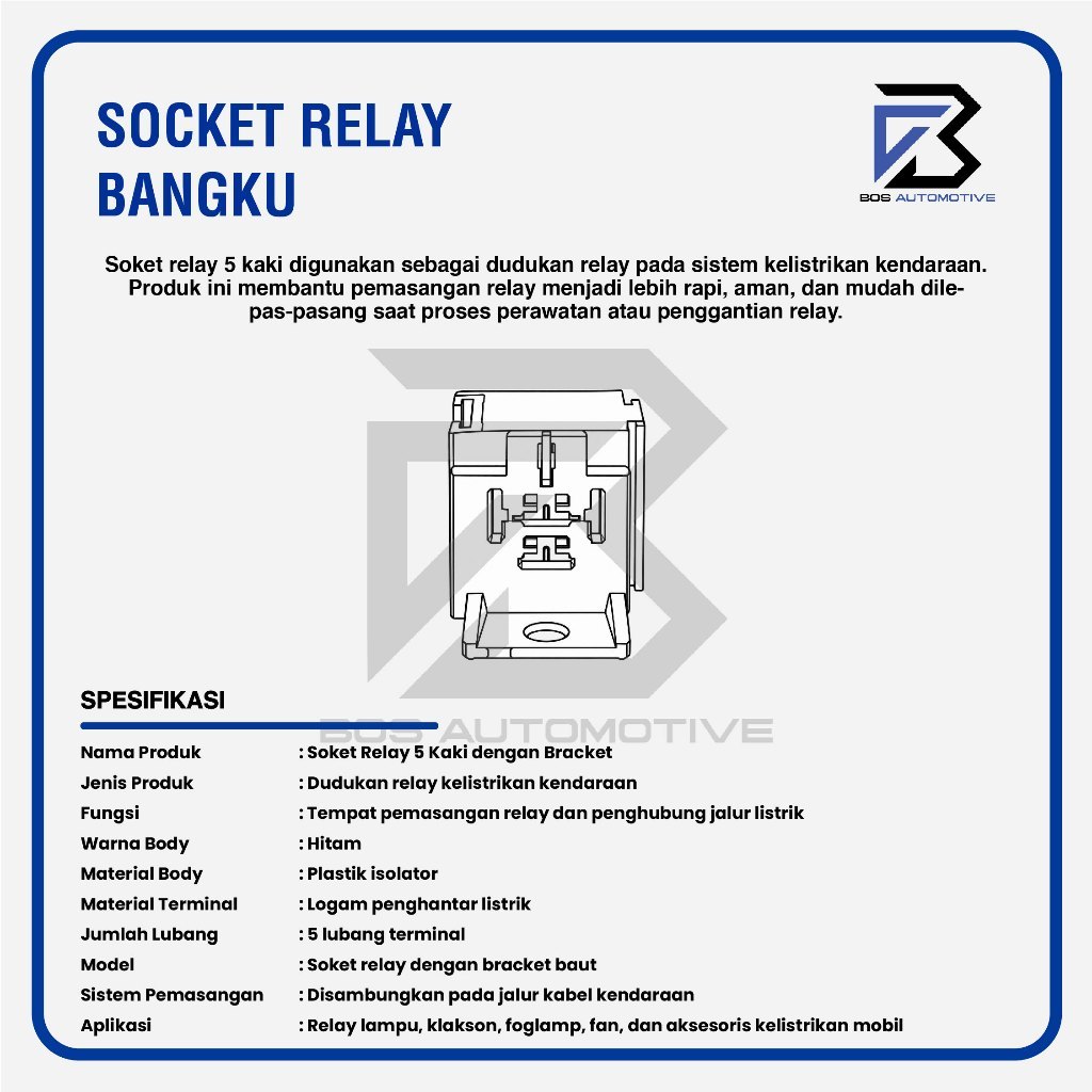 Rumah Relay Gandeng  / Soket Relay Bangku / Socket Cable Relay / Kaki 5 Pin (Kosongan) - foto-produk-2
