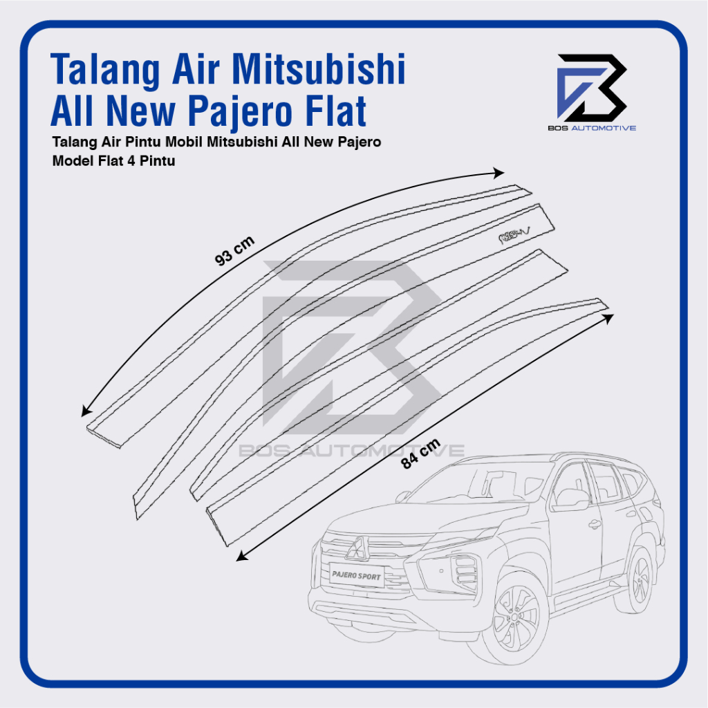 Talang Air Pintu Mobil Mitsubishi All New Pajero Sport 2015 â€“ 2022 Model Flat Rata 4 Pintu - foto-produk-2