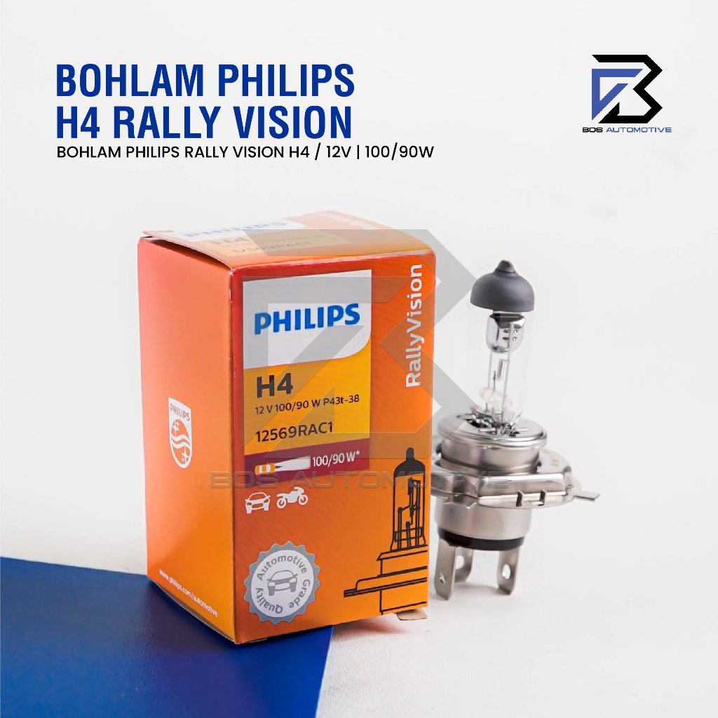 BOHLAM PHILIPS LAMPU HEADLAMP MOBIL H4 100/90 WATT 12V - foto-produk-1