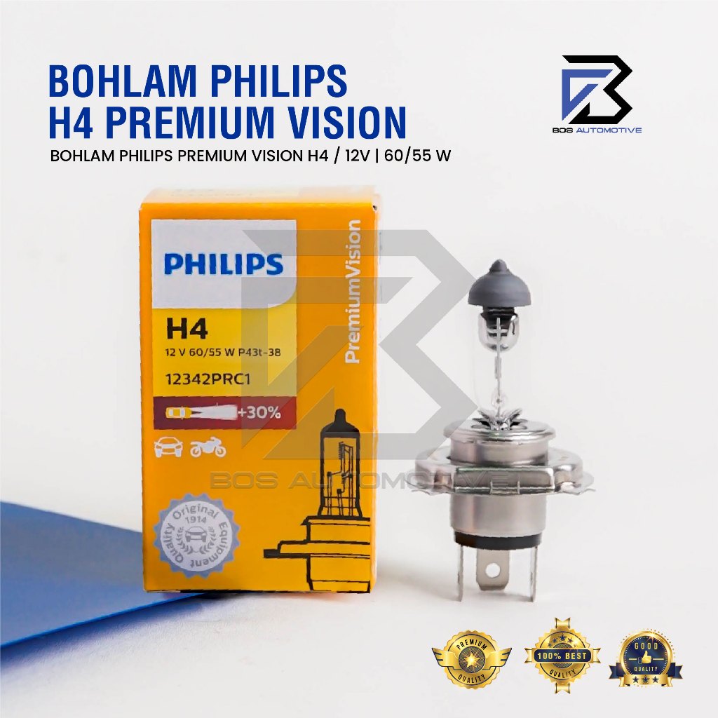 BOHLAM PHILIPS LAMPU HEADLAMP MOBIL H4 100/90 WATT 12V - foto-variasi-2