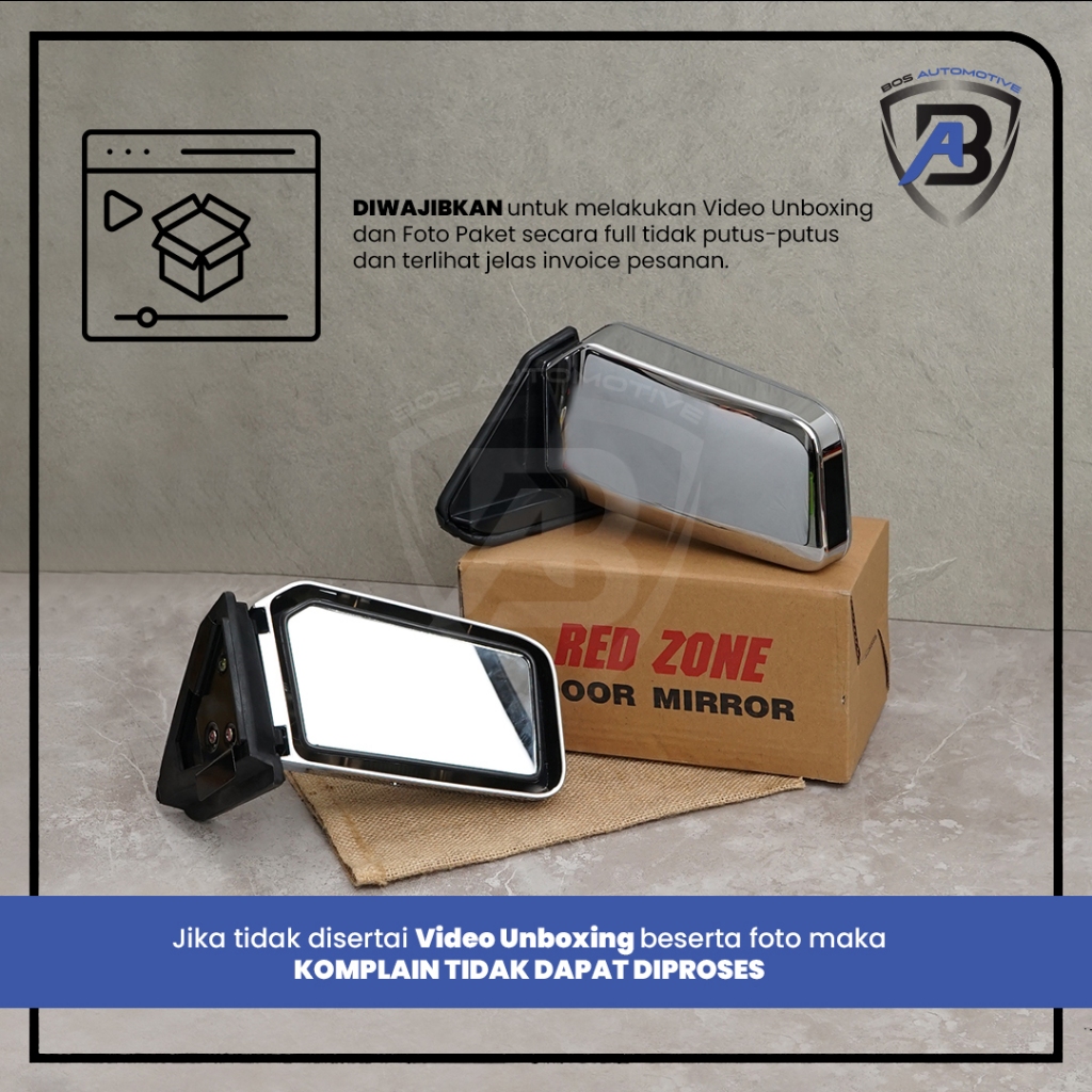 SPION MOBIL RED ZONE HITAM - CHROME MANUAL UNIVERSAL HIGH QUALITY - foto-produk-2