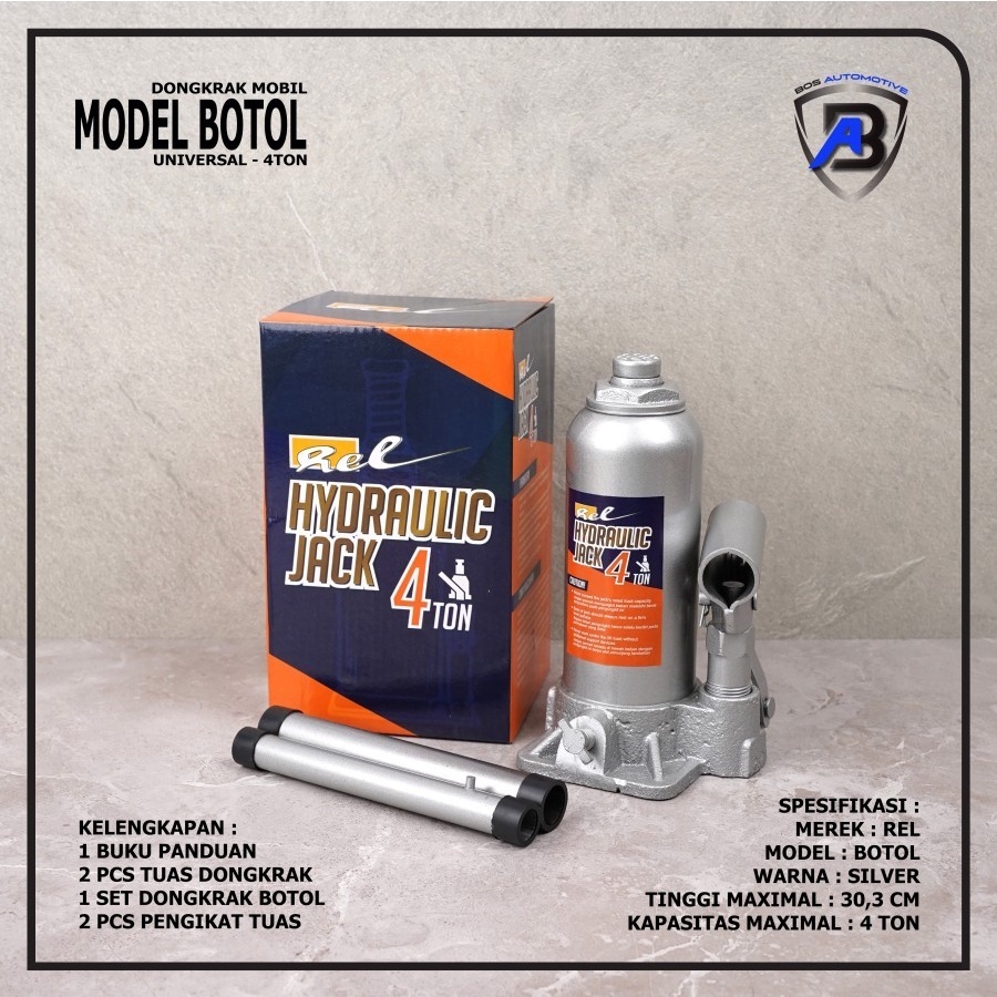 Dongkrak Mobil Model Botol REL Hidrolik / Hydraulic Jack 2 Ton / 4 Ton / 6 Ton / 8 Ton - foto-produk-2