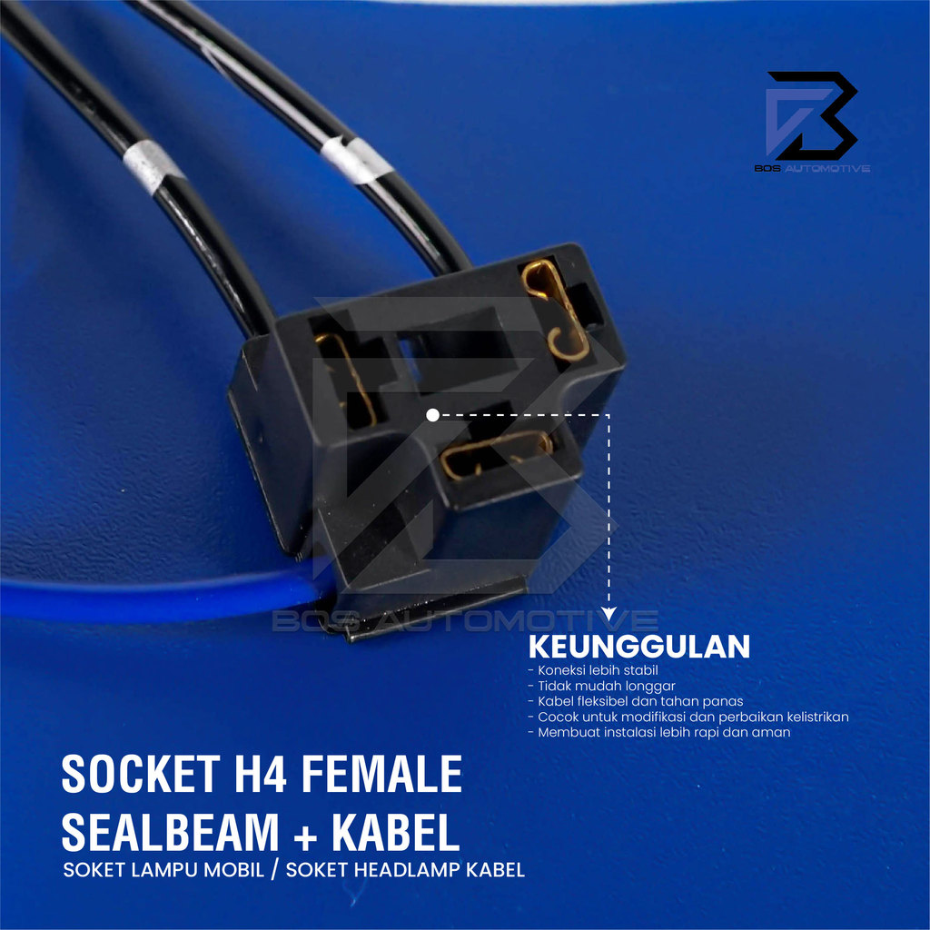 Socket Seal Beam H4 Male / Soket Bohlam Lampu Mobil Motor H4 Cowok Universal - foto-produk-6