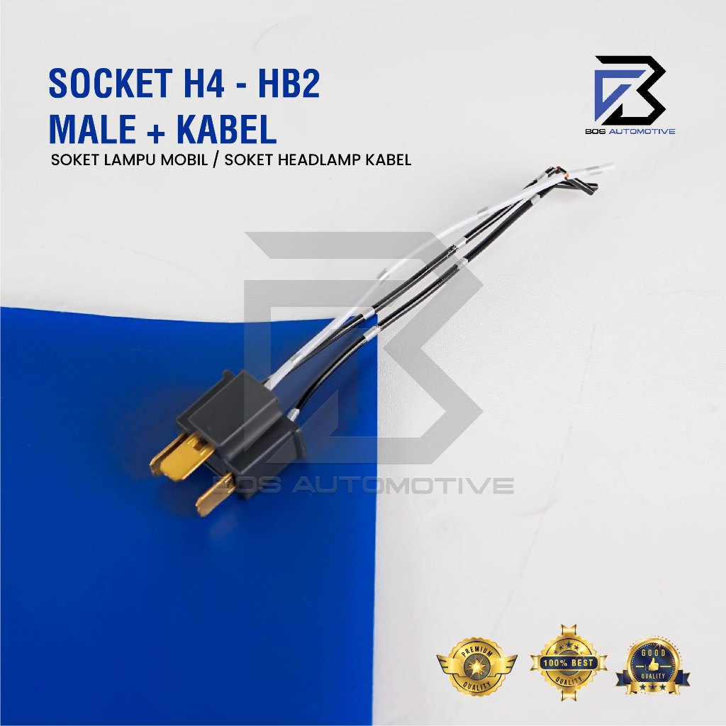 Socket Seal Beam H4 Male / Soket Bohlam Lampu Mobil Motor H4 Cowok Universal