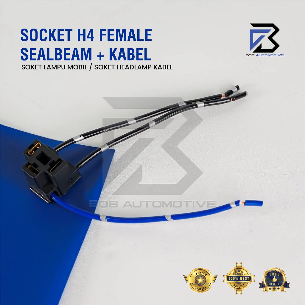 Socket Seal Beam H4 Male / Soket Bohlam Lampu Mobil Motor H4 Cowok Universal - foto-variasi-2