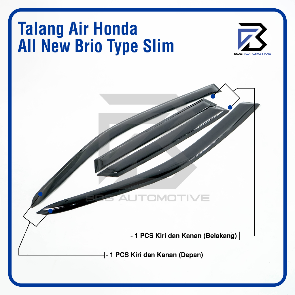 Talang Air Pintu Mobil Honda All New Brio 2018 - 2024 Model Slim 4 Pintu - foto-produk-3