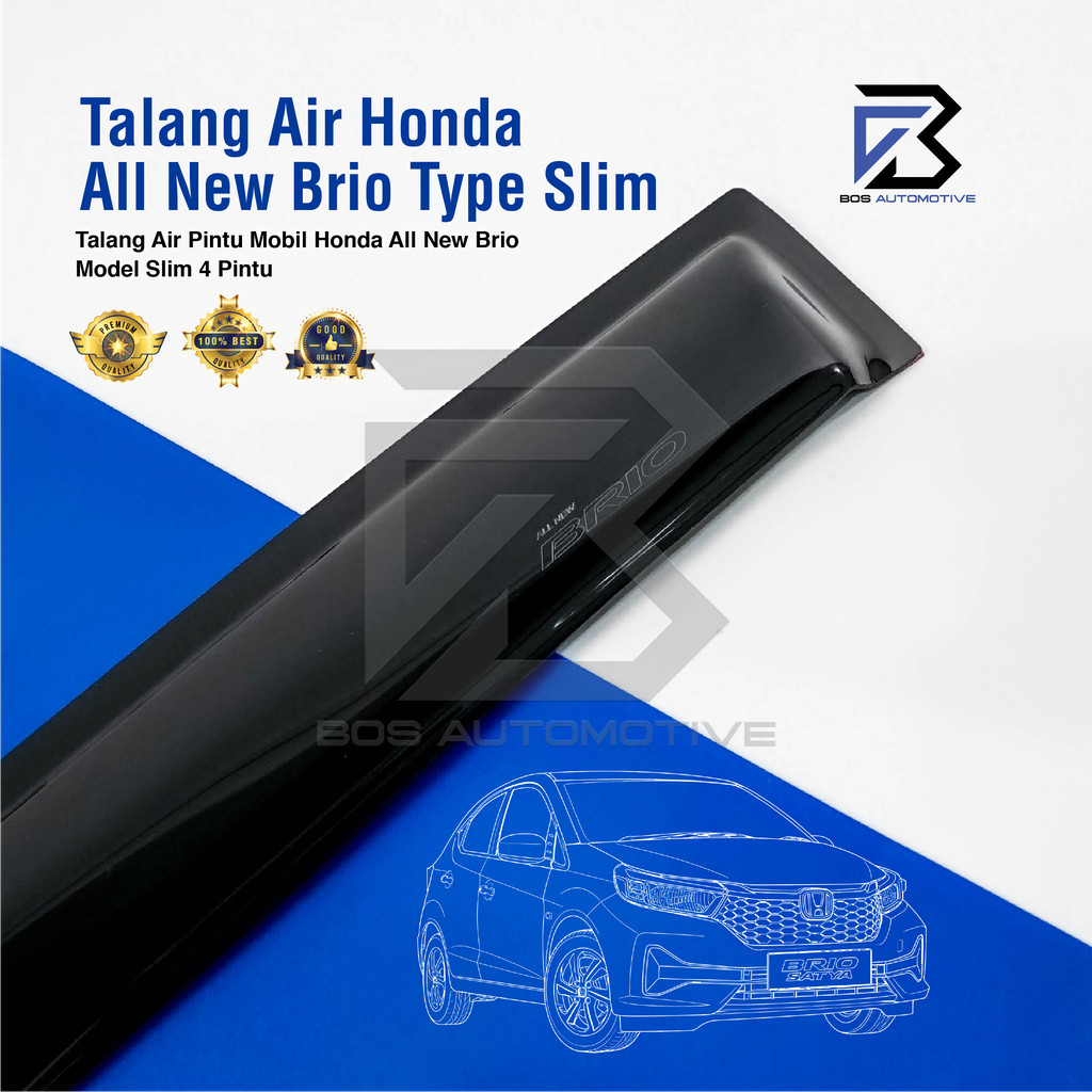 Talang Air Pintu Mobil Honda All New Brio 2018 - 2024 Model Slim 4 Pintu