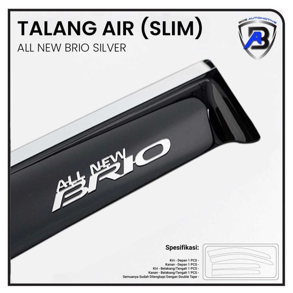 Talang Air Pintu Mobil Honda All New Brio 2018 - 2024 Model Slim 4 Pintu - foto-variasi-3