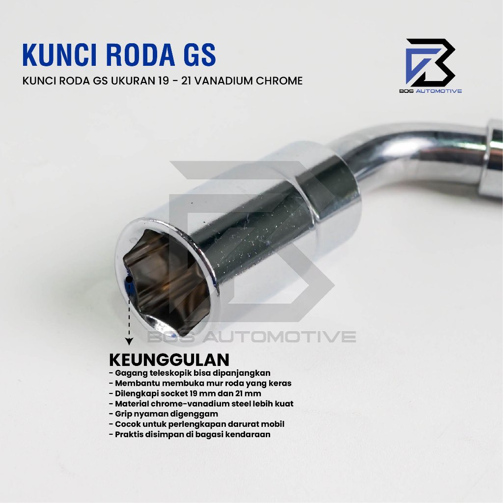 KUNCI RODA MOBIL MODEL TARIK MERK GS UKURAN 19 - 21 VANADIUM CHROME - foto-produk-3