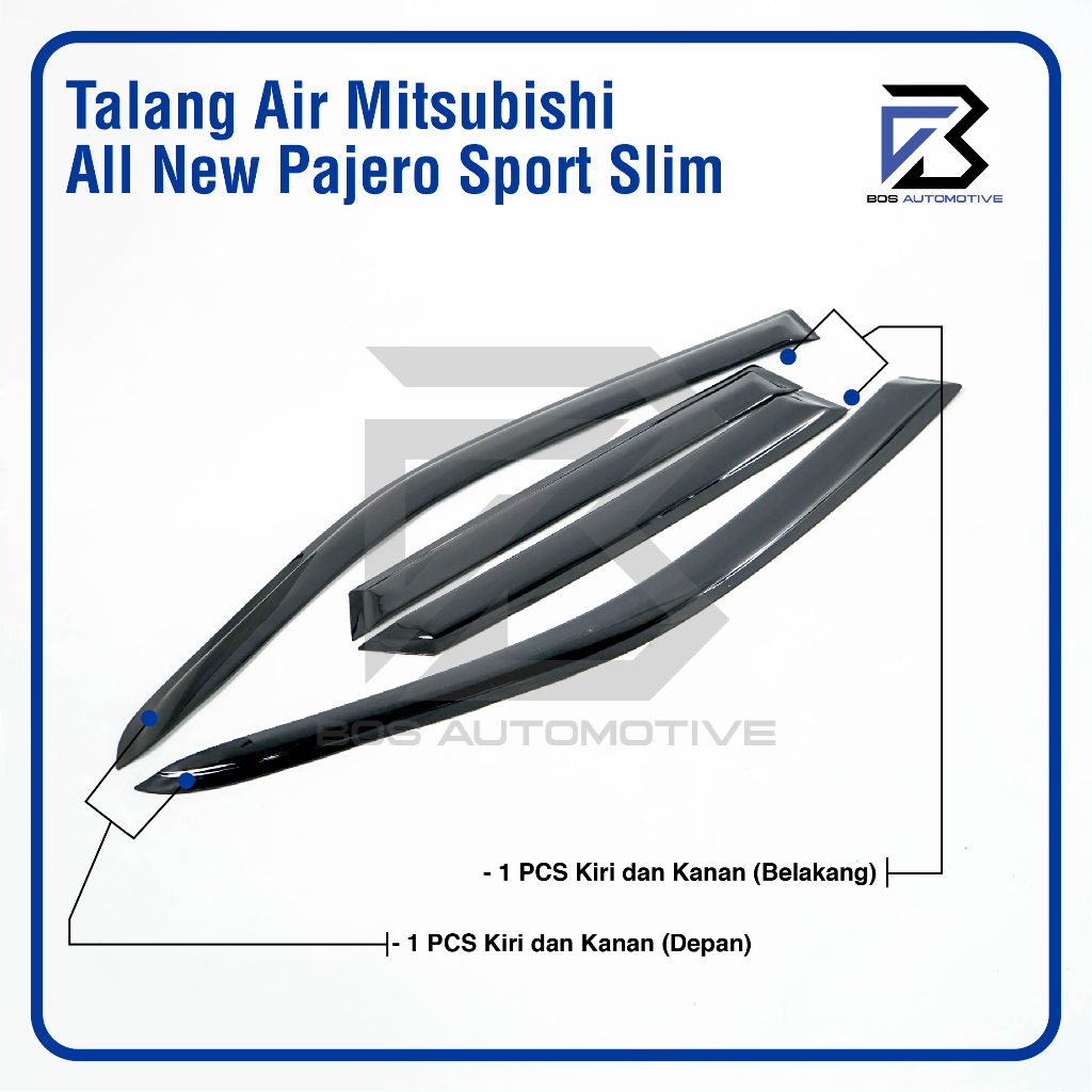 Talang Air Pintu Mobil Mitsubishi All New Pajero Sport 2015 â€“ 2022 Model Slim 4 Pintu - foto-produk-3