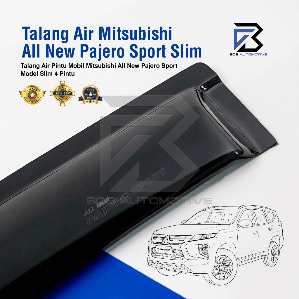 Talang Air Pintu Mobil Mitsubishi All New Pajero Sport 2015 â€“ 2022 Model Slim 4 Pintu