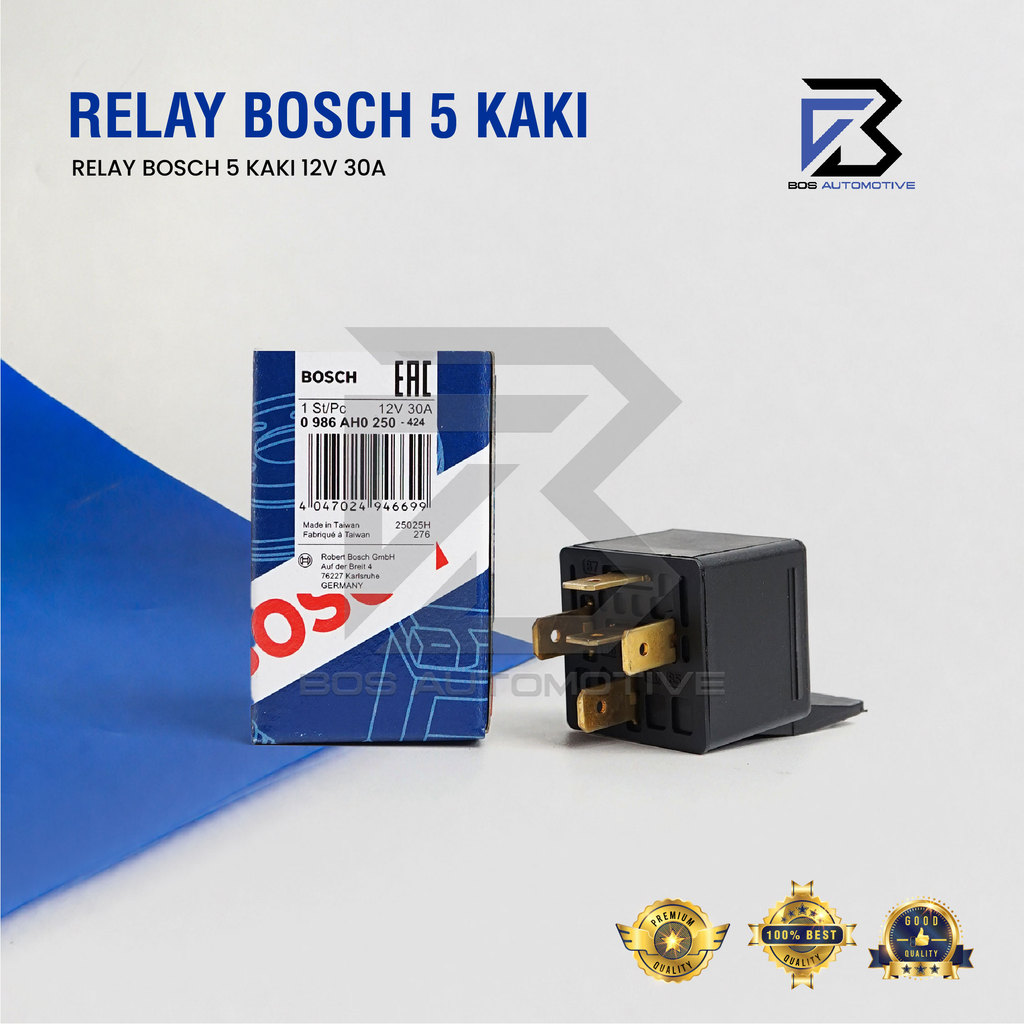 Relay Bosch Kaki 5 Pin 12V 30 Ampere Untuk Klakson Lampu Mobil Motor Original