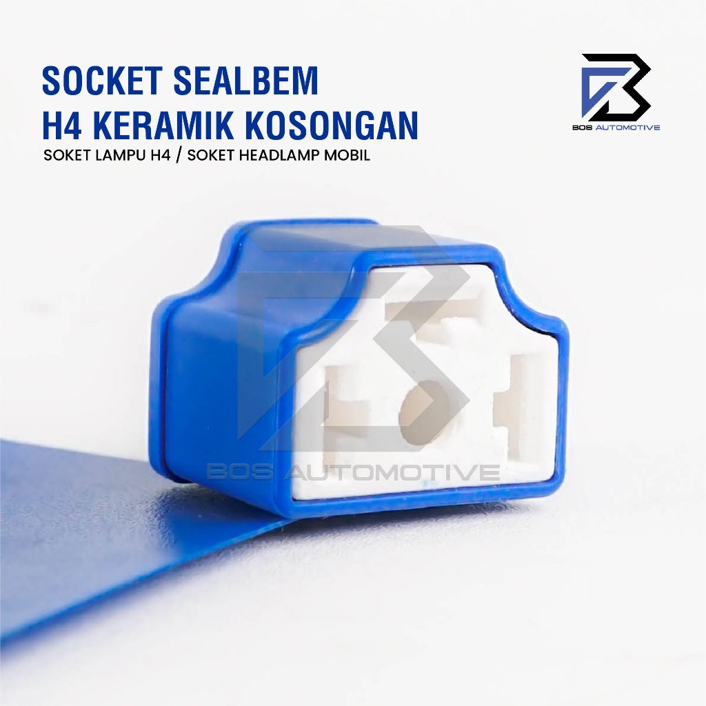 Socket Seal Beam Ceramic / Soket Sealbeam Bohlam H4 / Rumah Lampu Mobil Motor H4 Keramik (KOSONGAN) - foto-produk-1