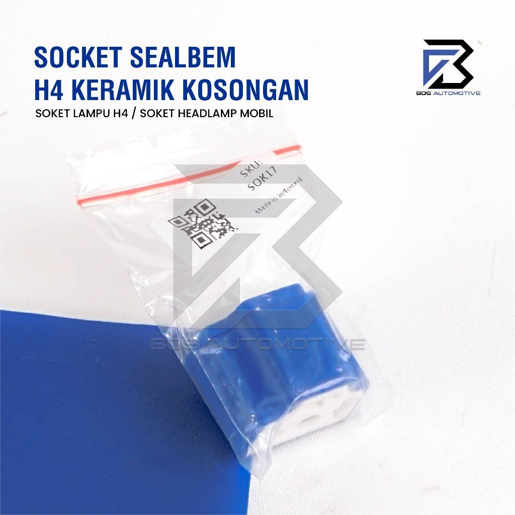 Socket Seal Beam Ceramic / Soket Sealbeam Bohlam H4 / Rumah Lampu Mobil Motor H4 Keramik (KOSONGAN) - foto-produk-4