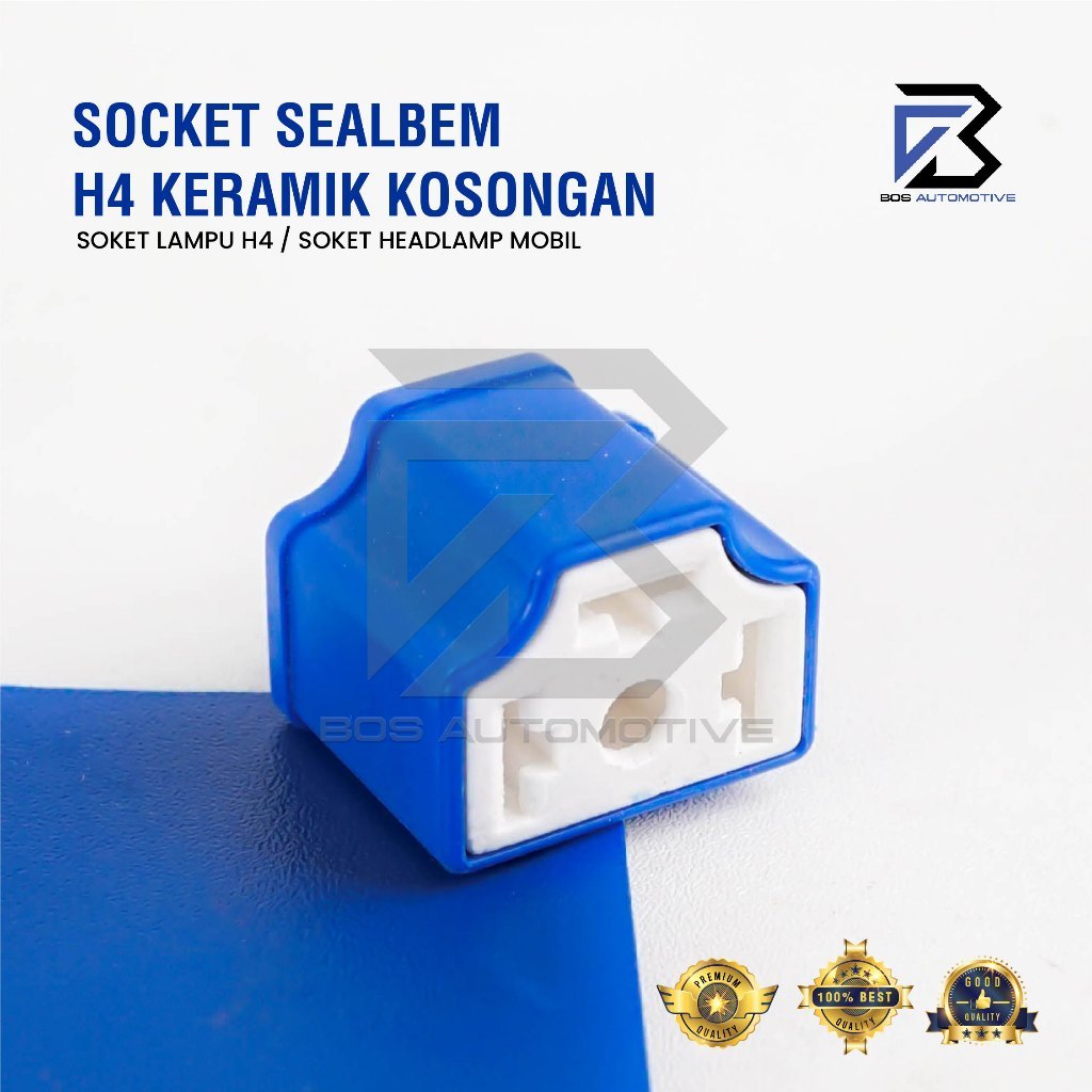 Socket Seal Beam Ceramic / Soket Sealbeam Bohlam H4 / Rumah Lampu Mobil Motor H4 Keramik (KOSONGAN)