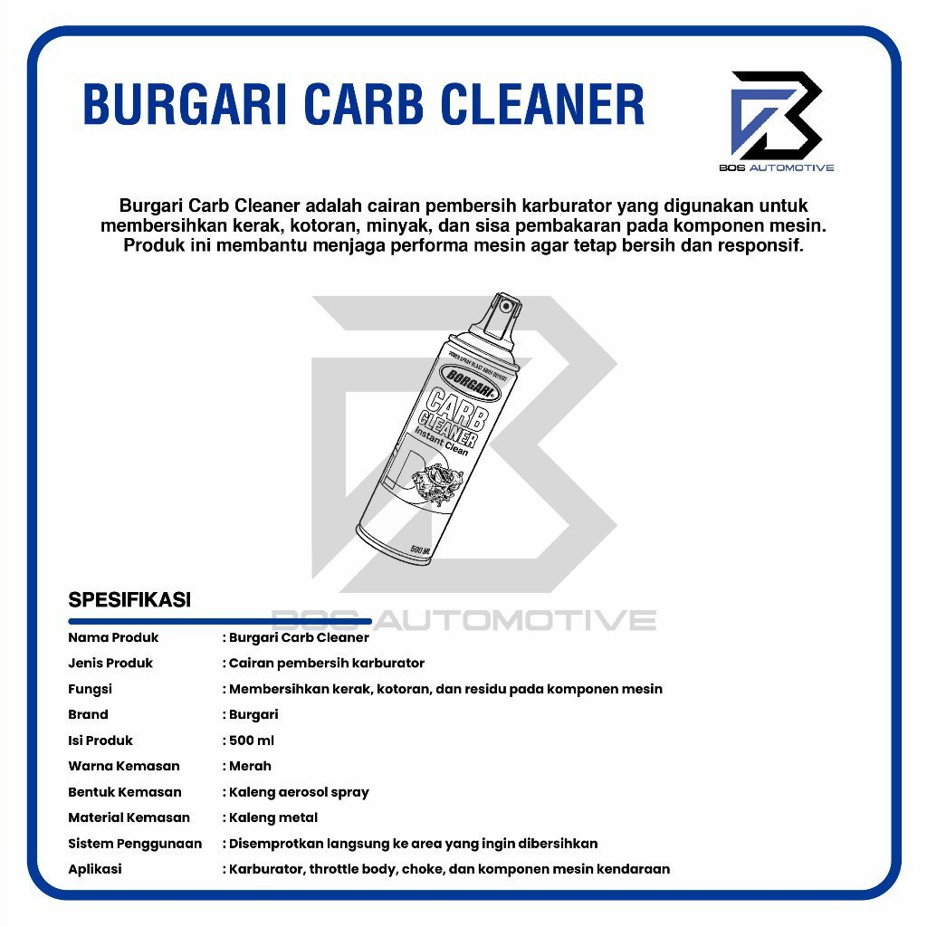 BURGARI CARBURATOR CARB CHOKE SPRAY FUEL INJECTION KARBURATOR CLEANER - foto-produk-2