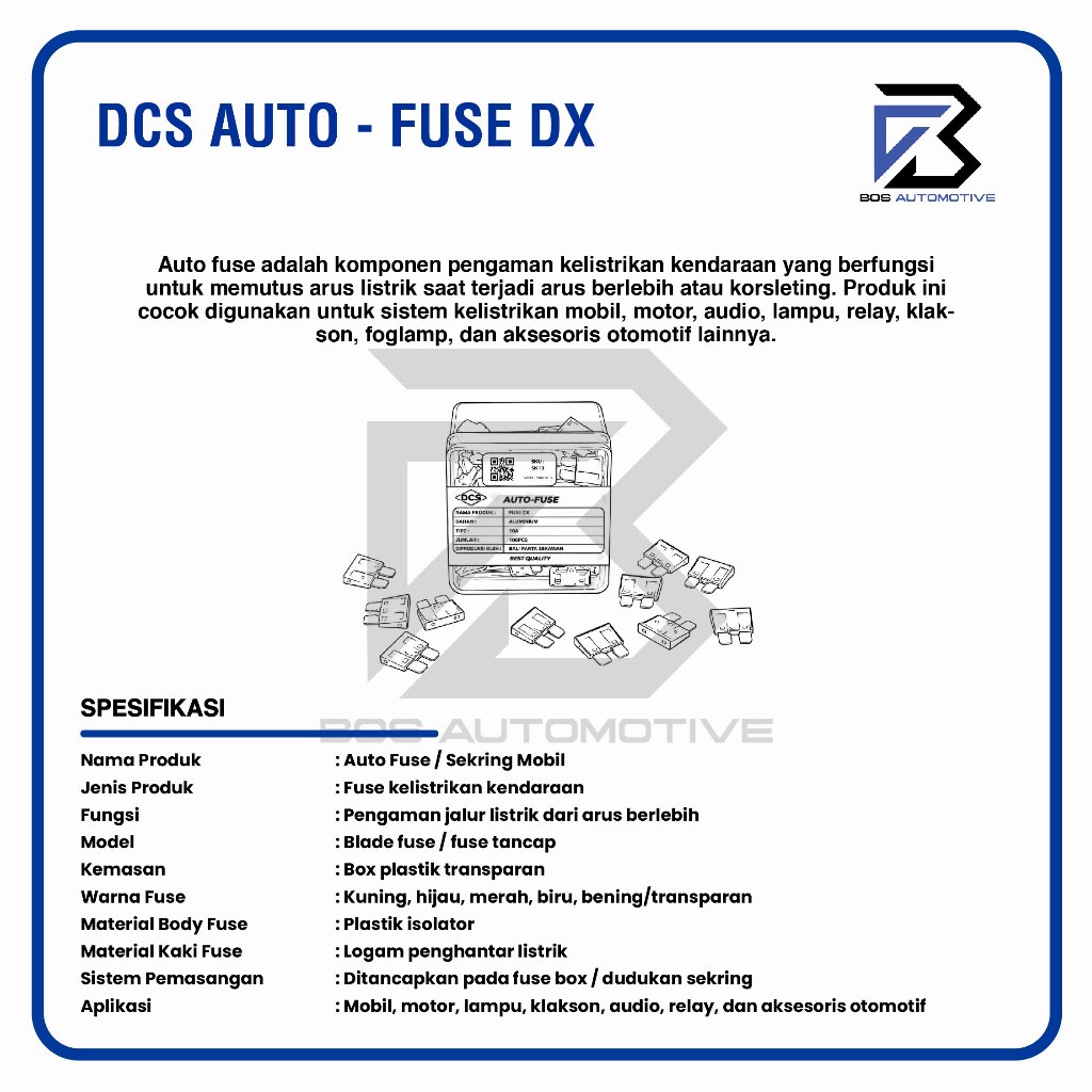 Fuse DX Kecil 10A 15A 20A 25A 30A Sekring Tusuk Sikring Tancap Mini Mobil Motor Universal - foto-produk-2