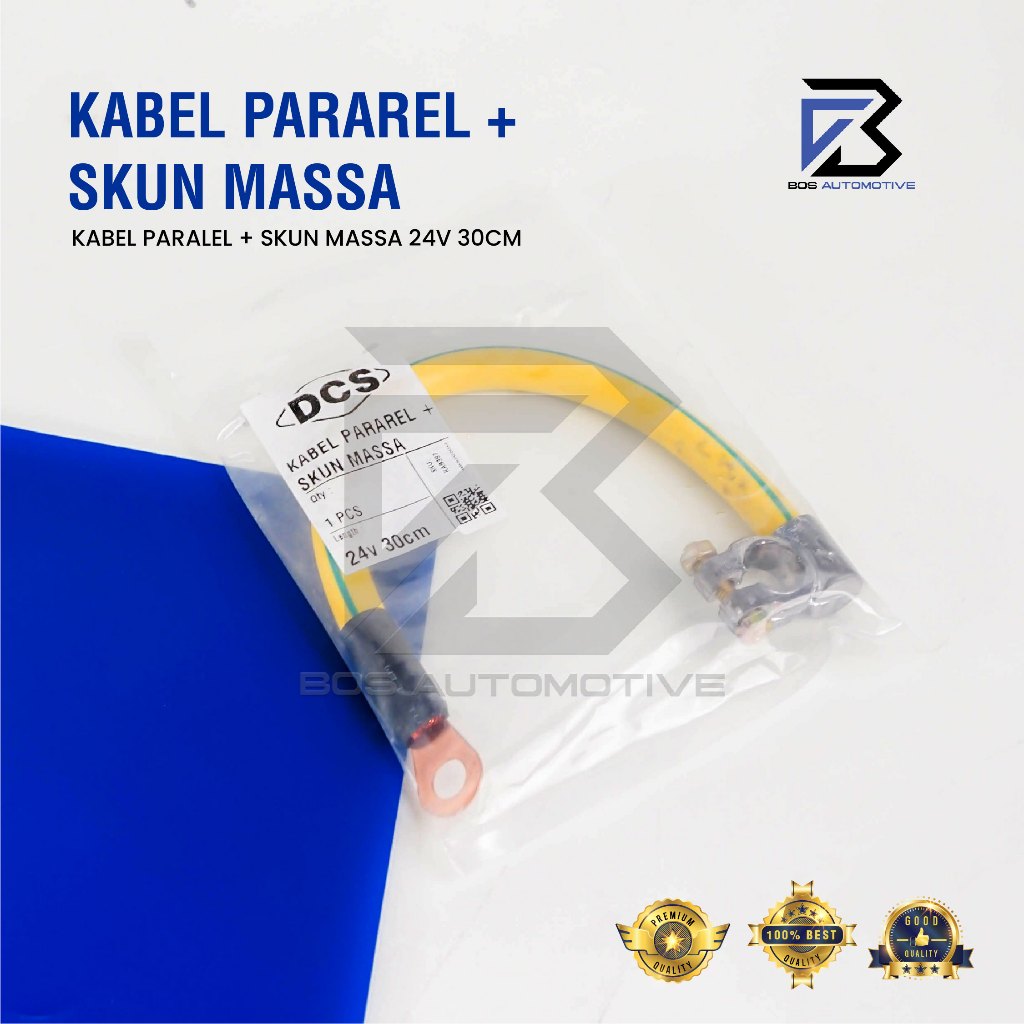 Kabel Paralel Aki / Seri / Accu / Massa Untuk Mobil 12V & Truk 24V Panjang 30 CM 35MM + Penutup - foto-sampul