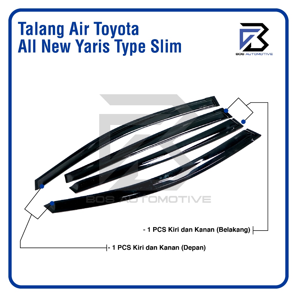 Talang Air Pintu Mobil Toyota All New Yaris 2013 â€“ 2020 Model Slim 4 Pintu - foto-produk-3